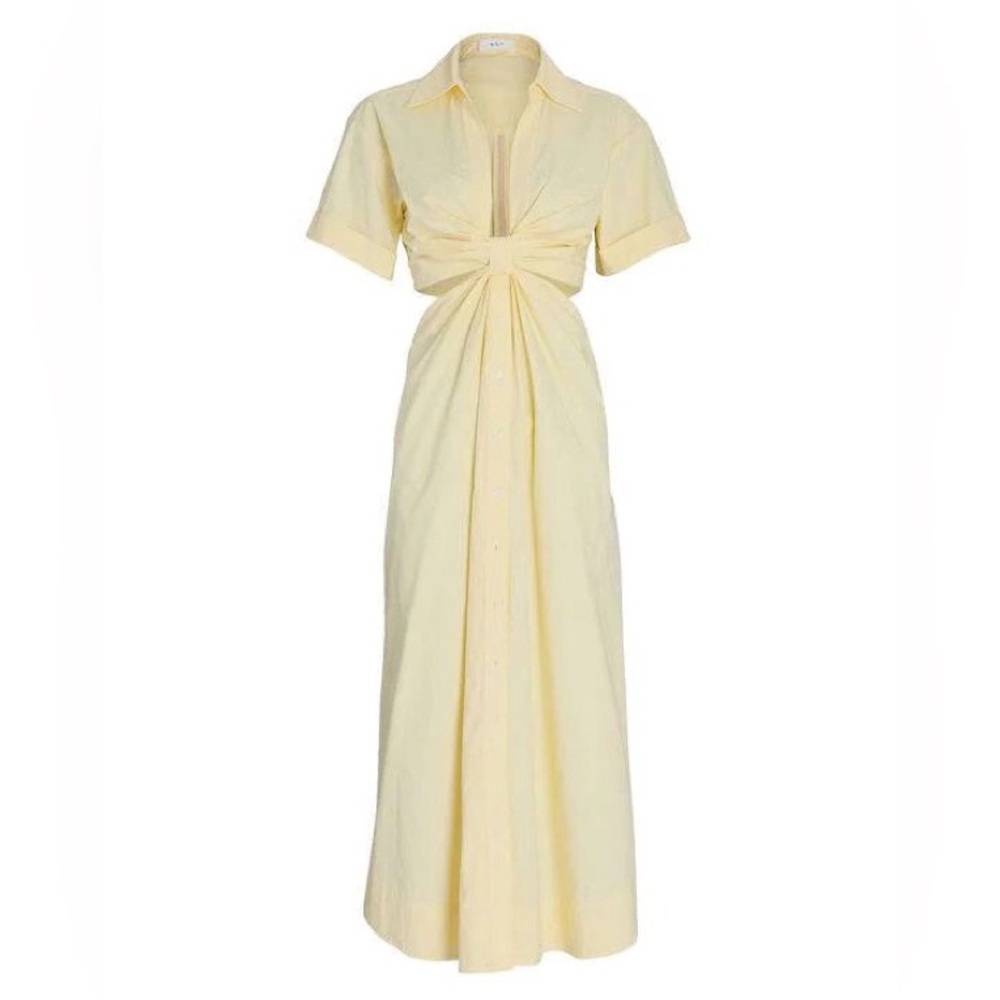A.L.C. Yellow Twist Front Maxi Dress